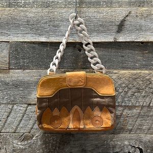 Anthropologie Clutch Purse with Chunky Plastic Chain Strap